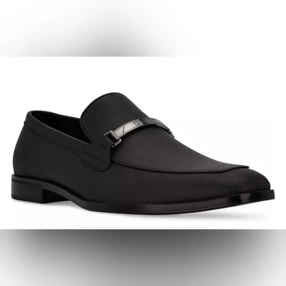 Guess Handy Dress Textured Black Slip-On Loafers Mens Size 10.5